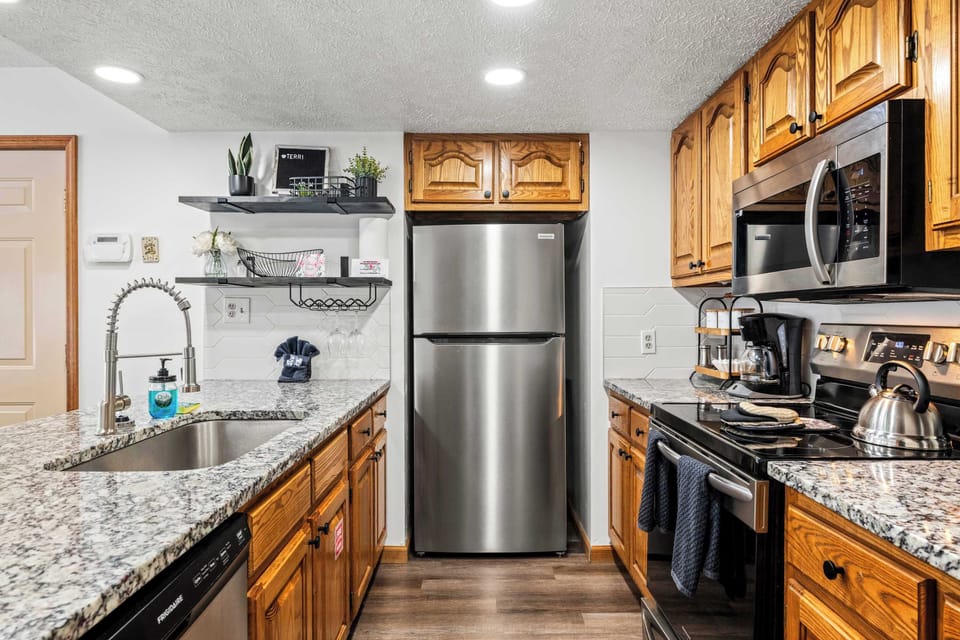 Fully equipped kitchen with everything you need to cook at home