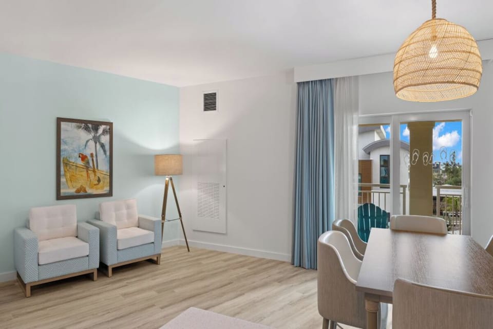 Kick back in cozy chairs and drift into vacation mode.