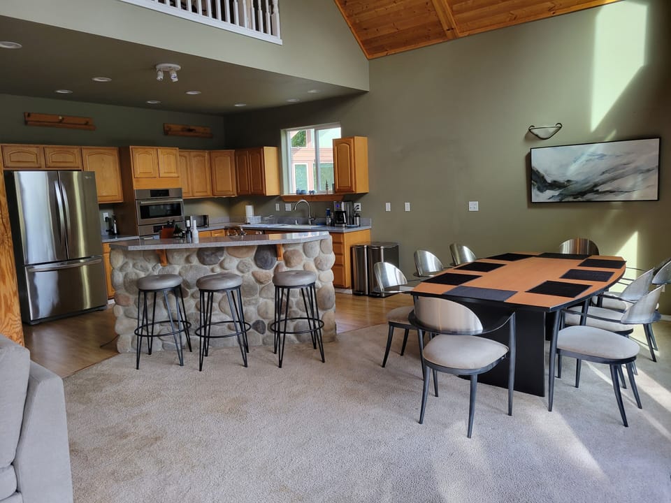 Open dining room and kitchen