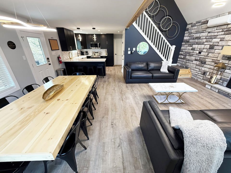 Open-concept living area at Moon Mountain Manor, near master & 1st/3rd floors.