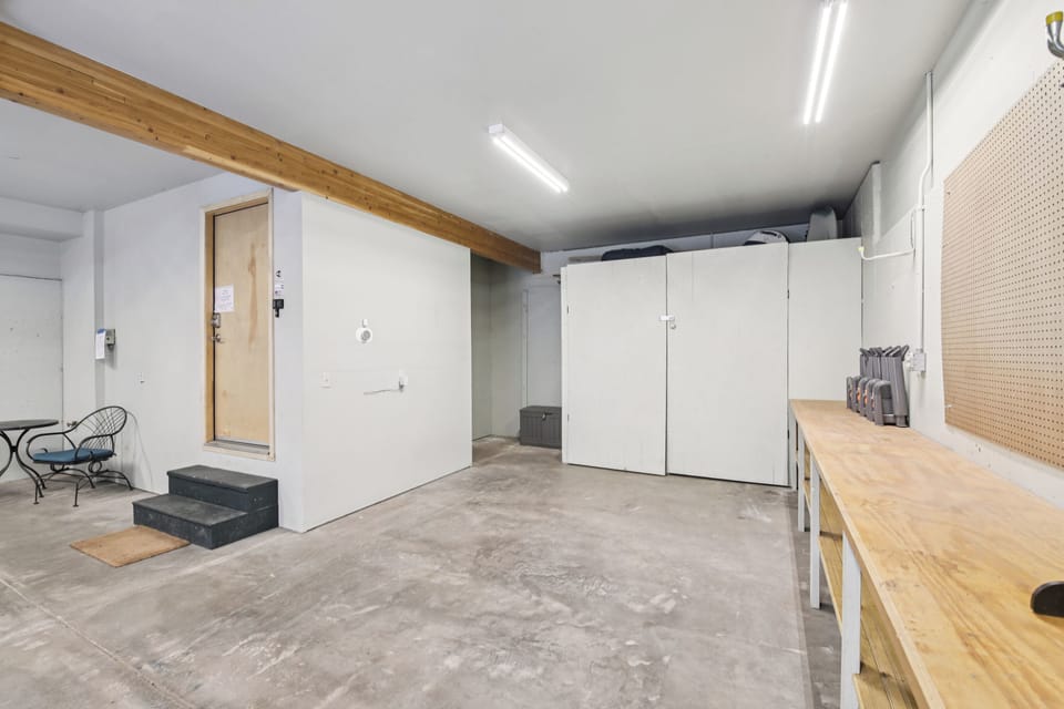 Heated garage.