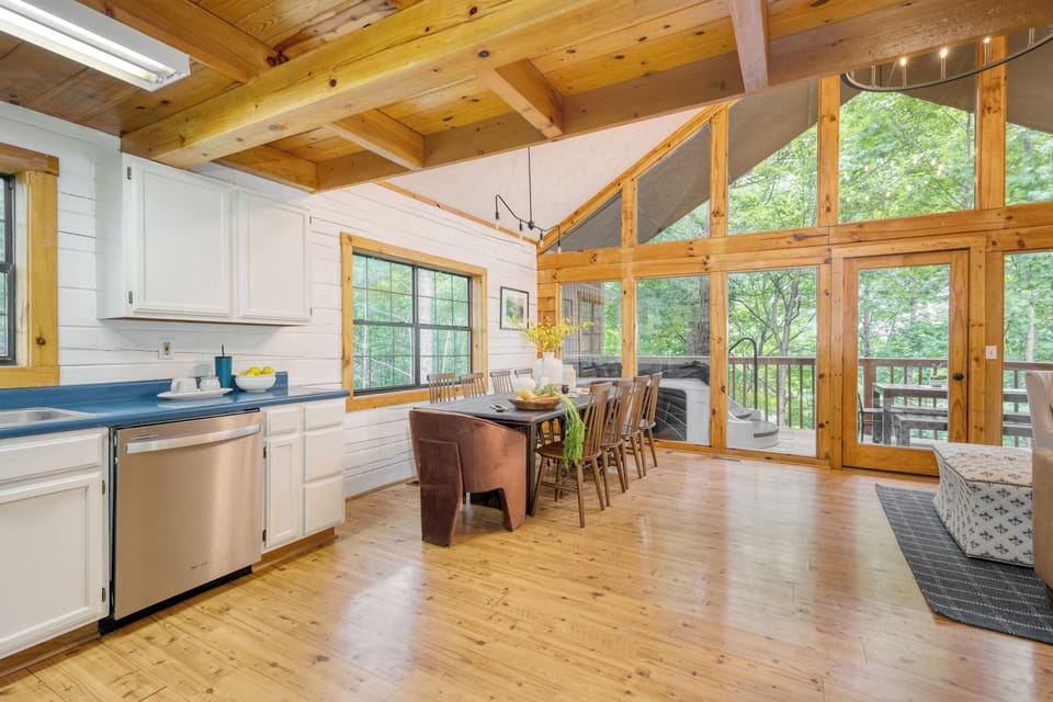 Treetop views from the dining area.