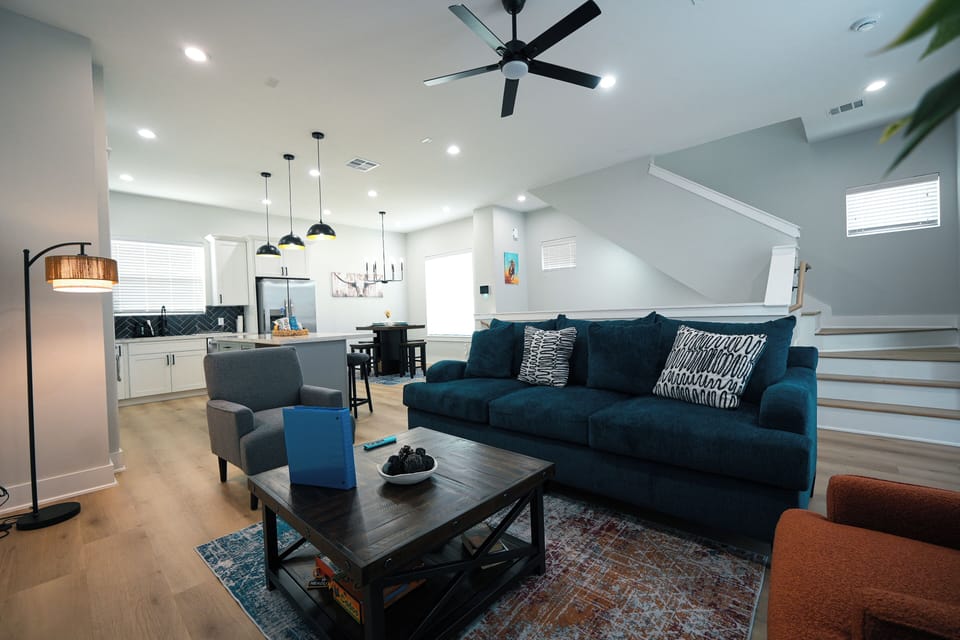 Space Rodeo living room, modern design meets fun