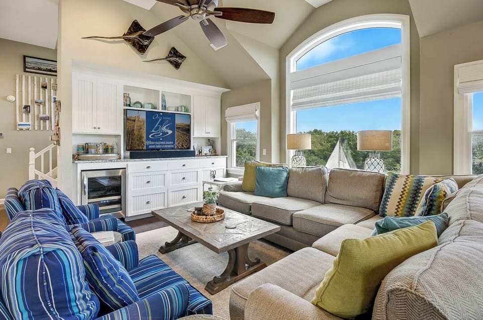 Top-Level Living Room with Deck Access