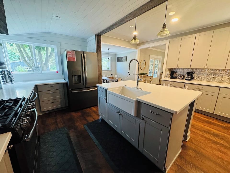 Large, updated kitchen with room to cook and hang out
