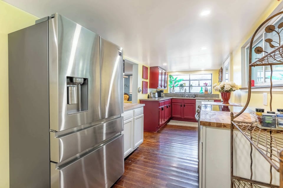 Convenient modern appliances complement the lodge's timeless appeal.