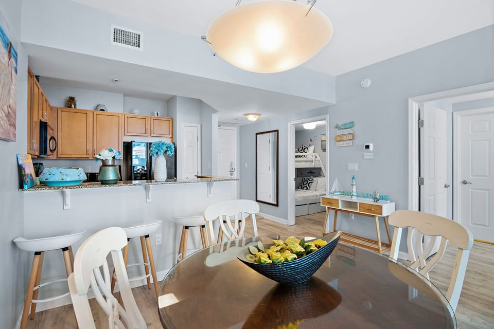 Dining table with seating for four