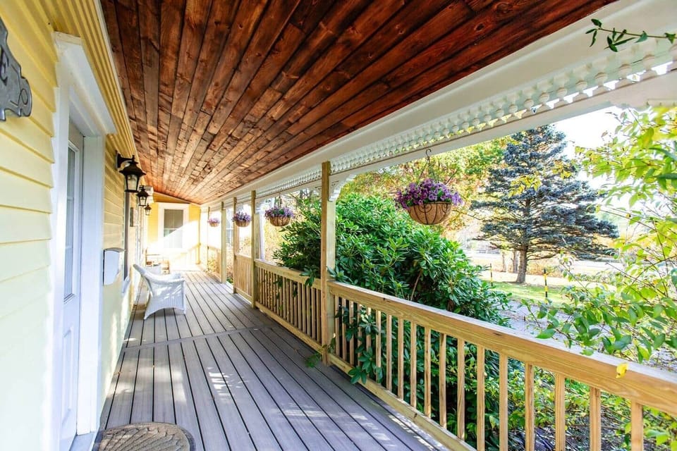 Front porch of the farmhouse. 