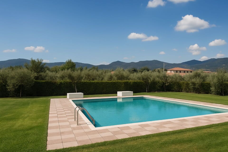 Swimming Pool, Resort, Composite Material, Garden, Shade, Water Feature, Landscaping, Backyard, Eco Hotel, Lawn