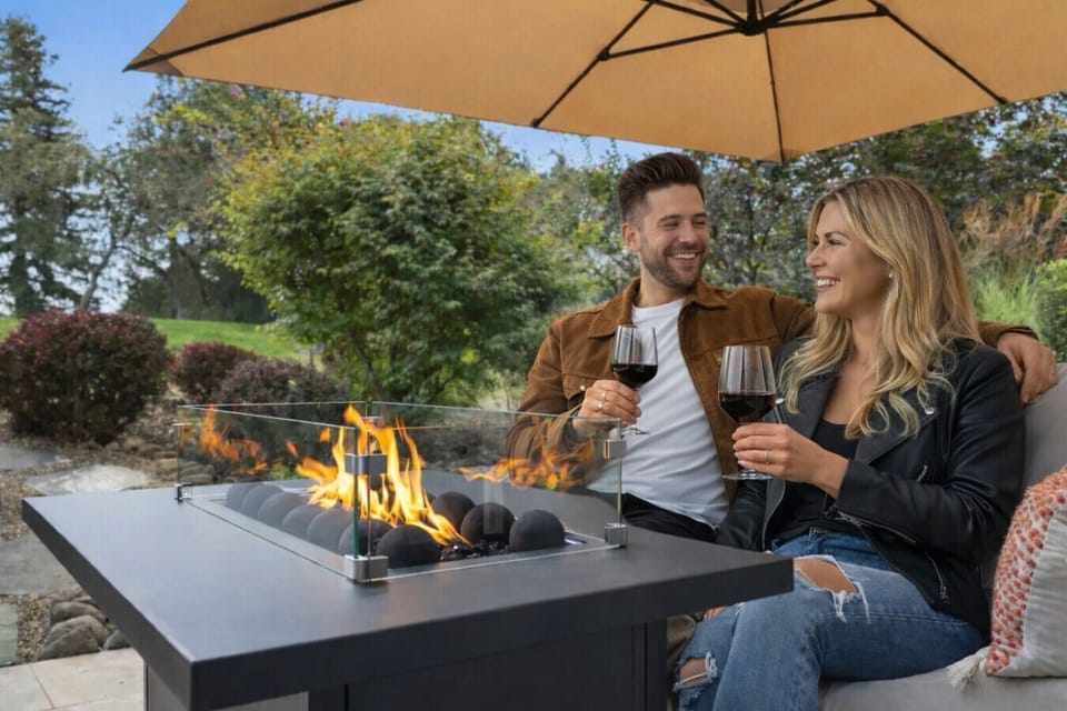 Enjoy golf course view while sipping wine by the fire pit