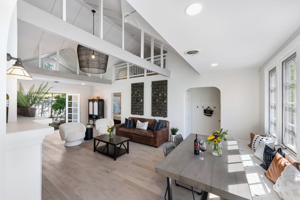 Spacious dining table, perfect for enjoying meals or getting work done.