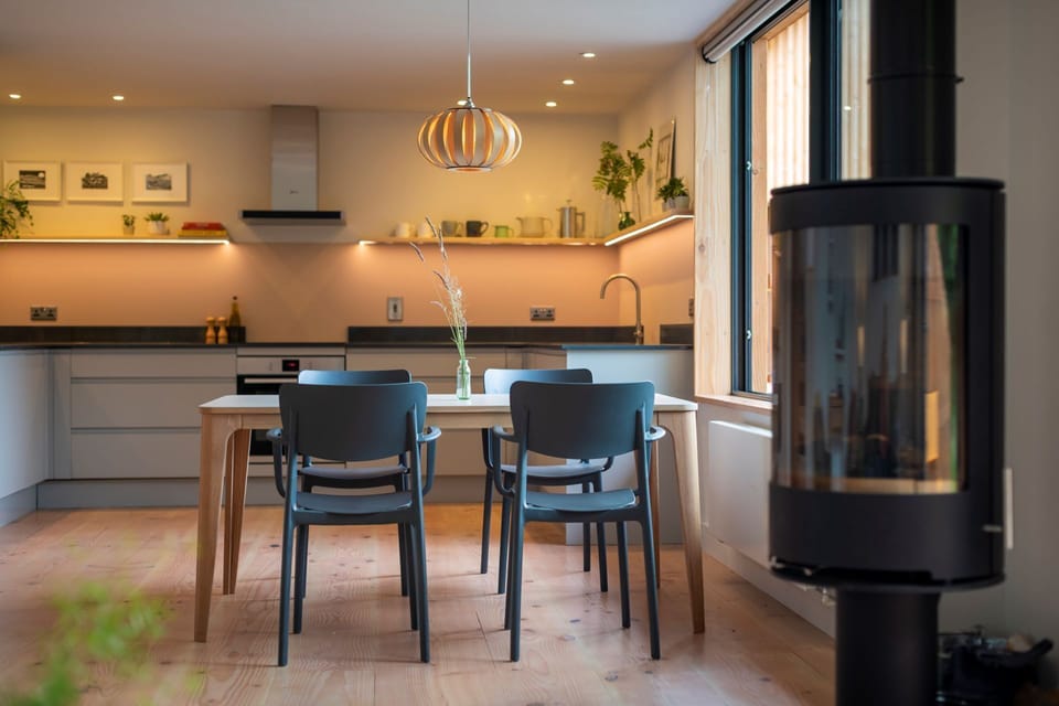 The dining kitchen at Amberwood Lodge, Hereforshire