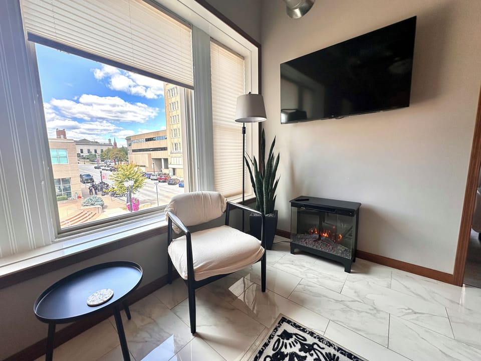 View overlooking the main intersection in Downtown Muscatine