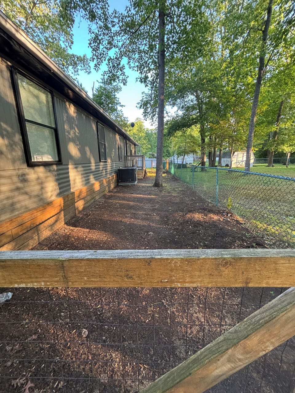 Fenced portion of backyard