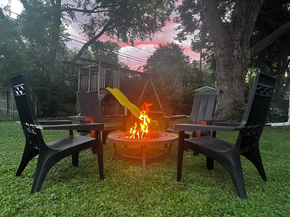 Unwind by the fire after a day exploring in Ames!