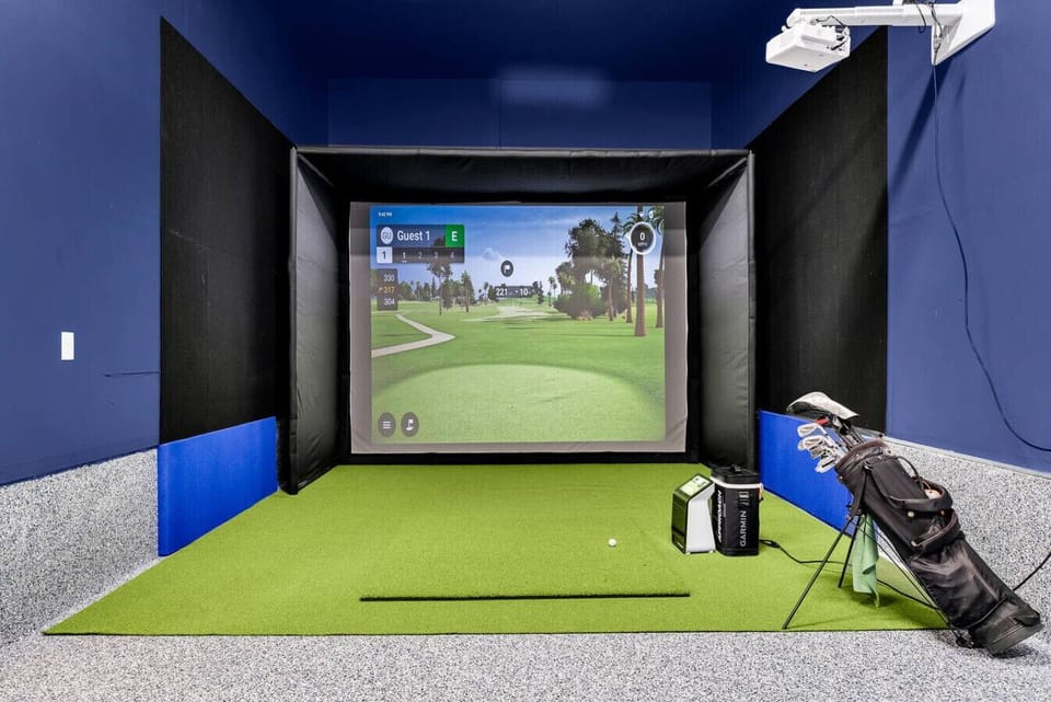 With our indoor golf simulator you can play Pebble Beach in your PJ`s :) And over 42,000 other courses