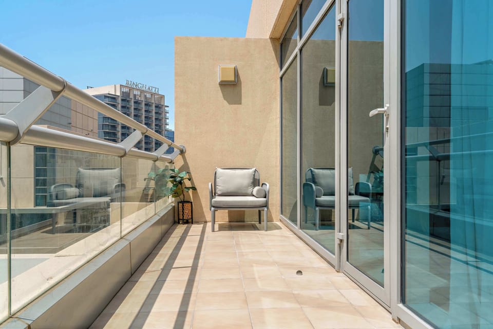 Sun-soaked balcony ready for fresh air & easy lounging
