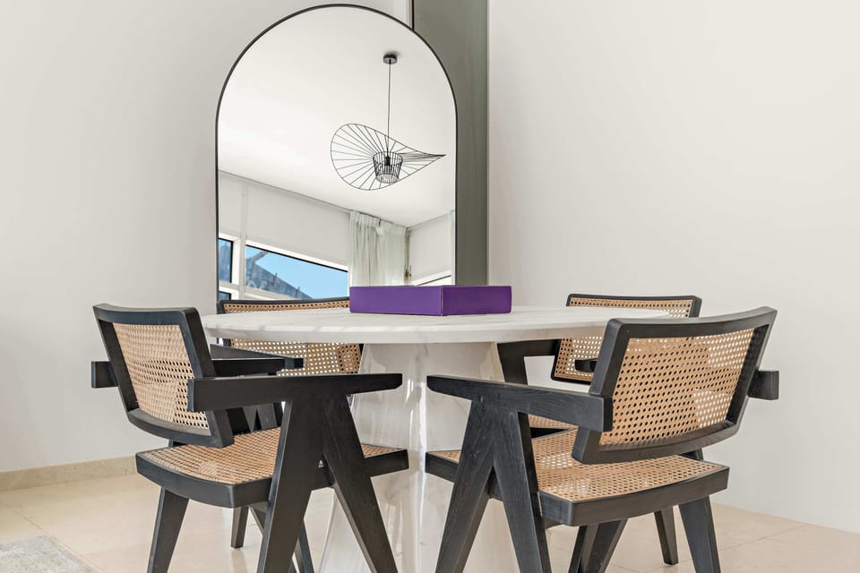 Dining area ready for shared meals & relaxed hangs