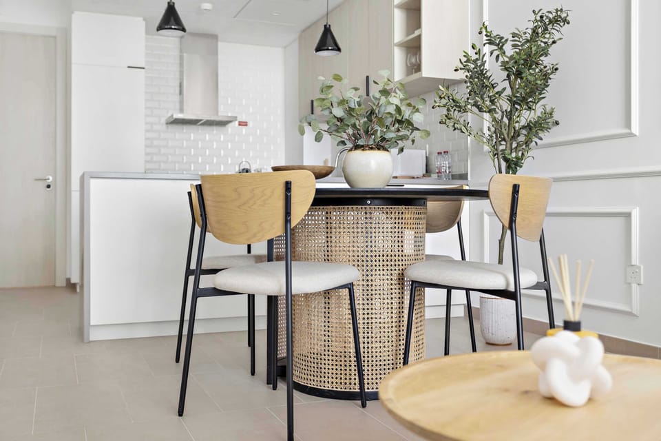 Dining area set for easy shared meals