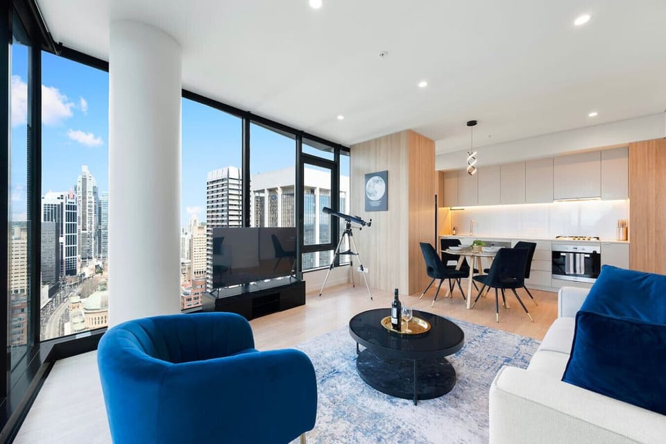 Living Room with 55` TV and streaming apps like Youtube and Netflix