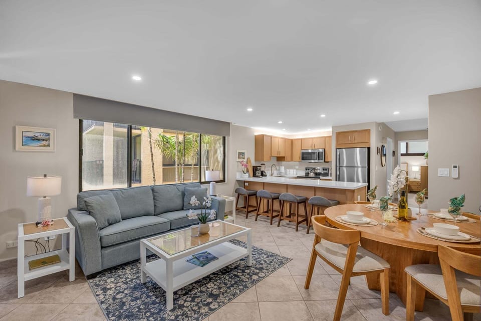 Inviting lounge and dining area designed for comfort and easy vacation living.