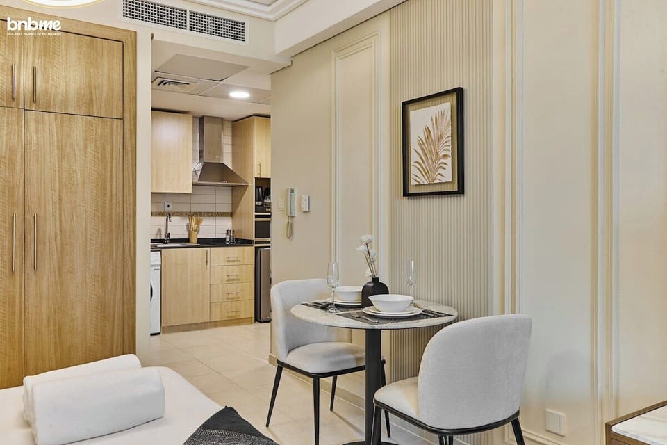 Intimate dining area designed for relaxed meals, with a modern table and chairs.