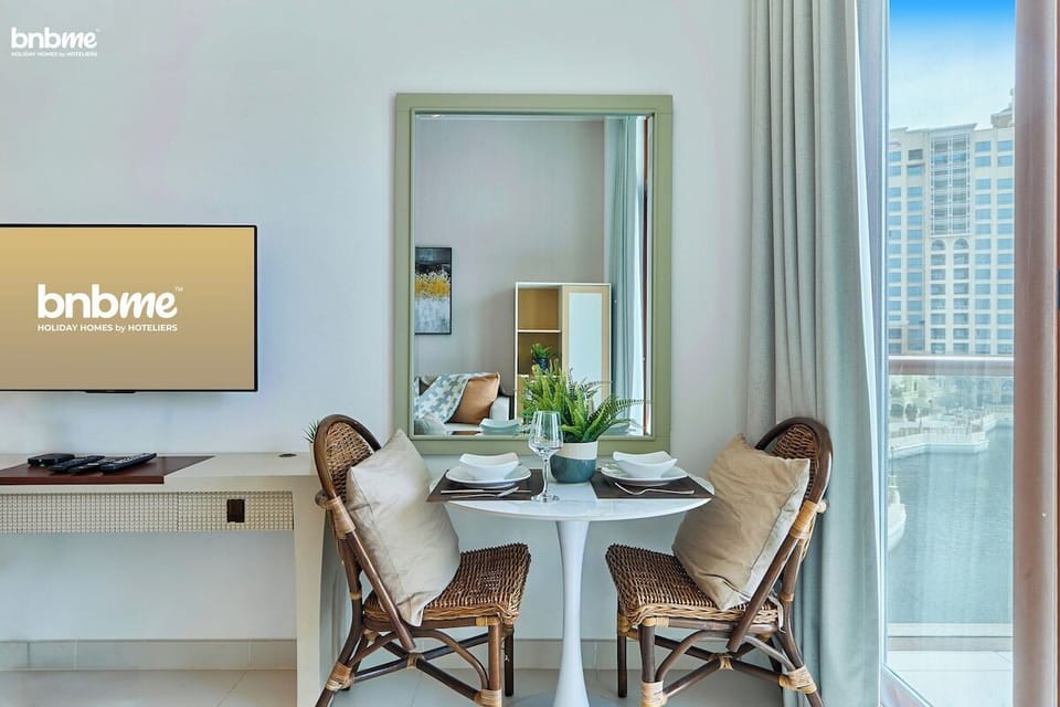 Chic dining area designed for two, ideal for a cosy breakfast or dinner.
