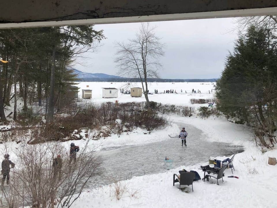 Skate right out from the stream to the lake 