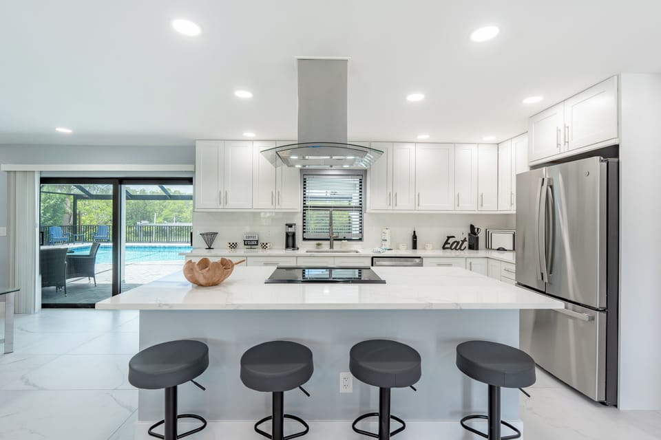 Breakfast bar Seating options.