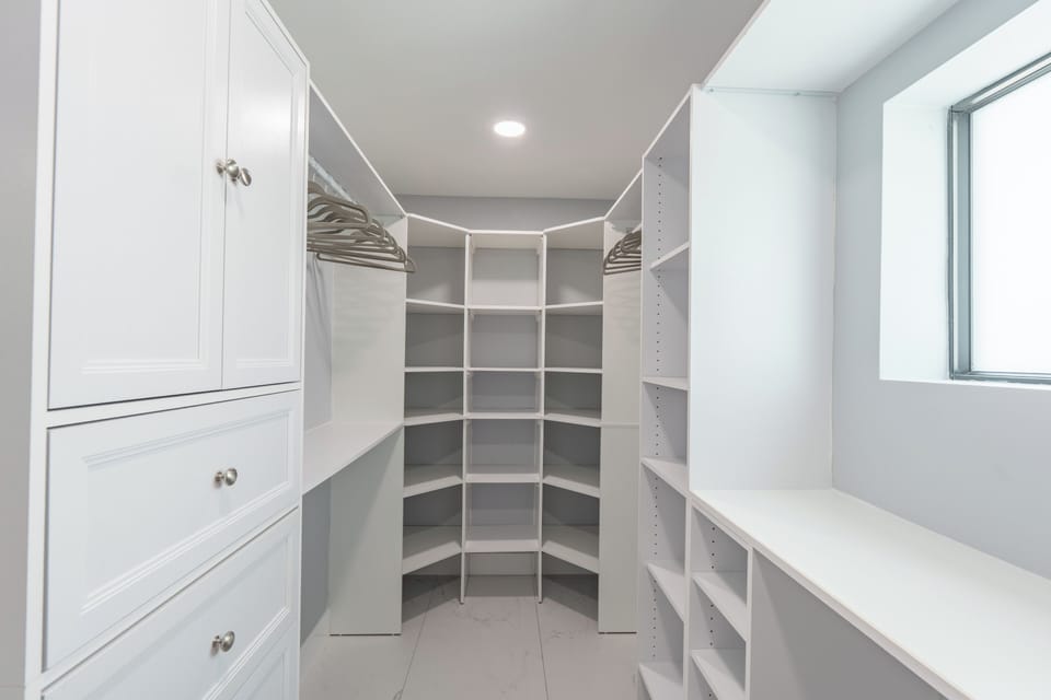 Custom walk-in closet.
