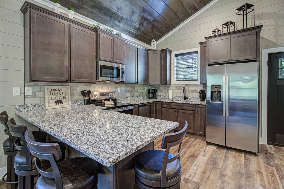 Hilltop Haven's fully-equipped kitchen