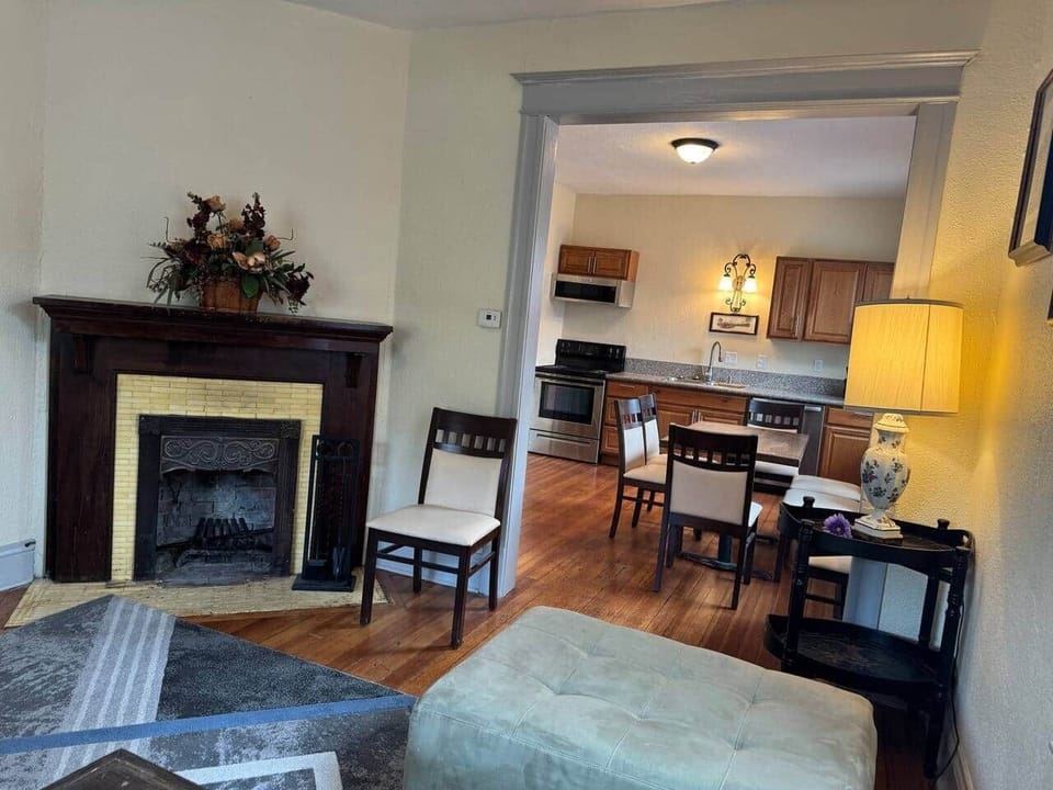 Front room with fireplace