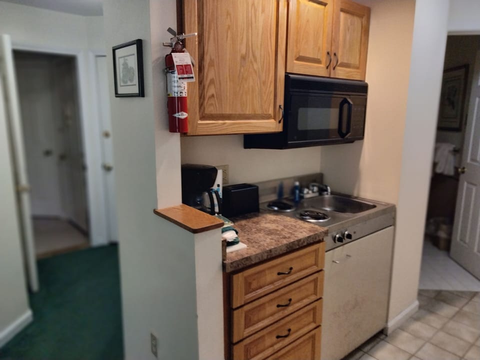 All the essential are in the cabinets and drawers if you want to cook.