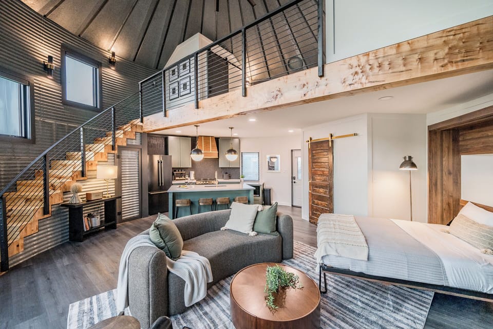 Even when the Murphy bed's down, you've got plenty of space inside.