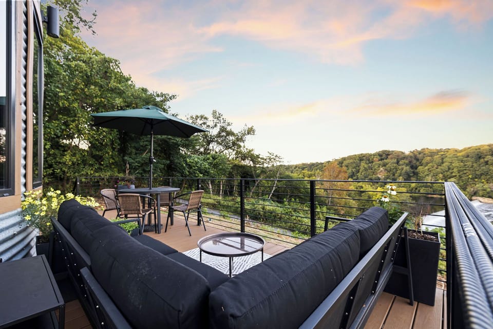 Lounge with a river view (*please note there is a working factory so it's not always peace and quiet)