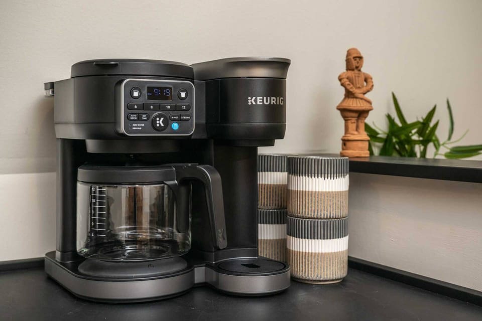 Coffee lovers are in luck as this rental provides coffee. There are also cute cafes in town!