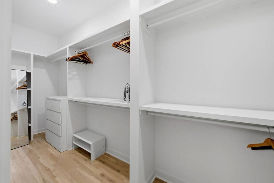 Upstairs master bathroom closet