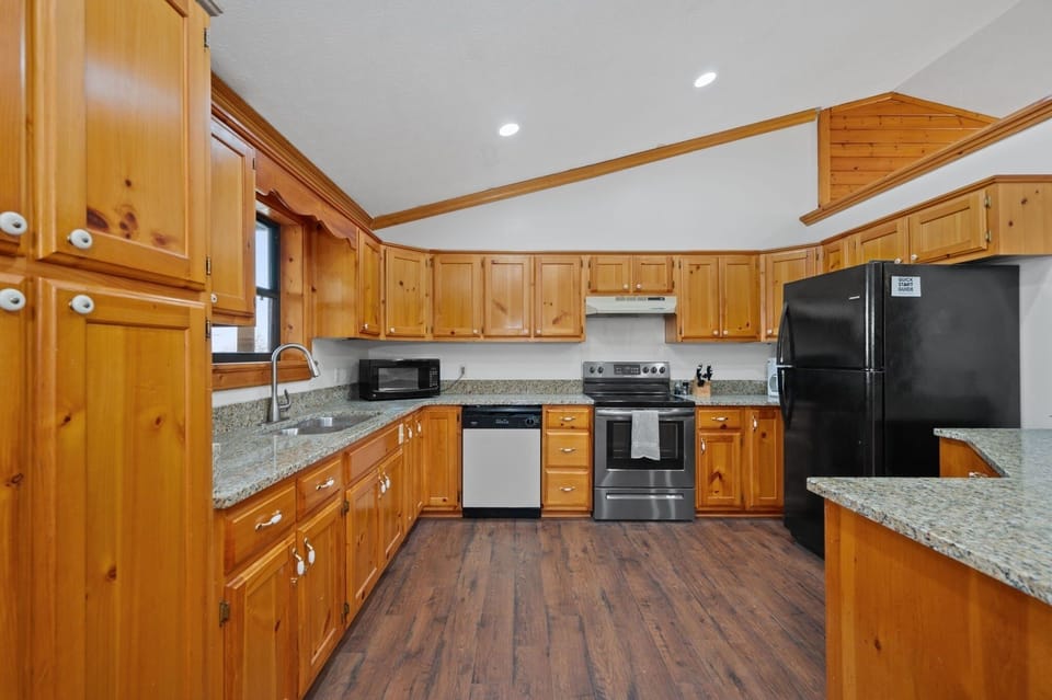 Indoors, Hardwood, Kitchen, Stained Wood, Floor