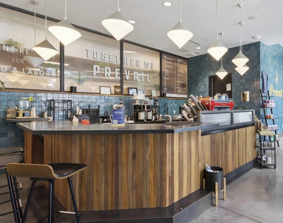 Start mornings with handcrafted drinks at the welcoming coffee bar.