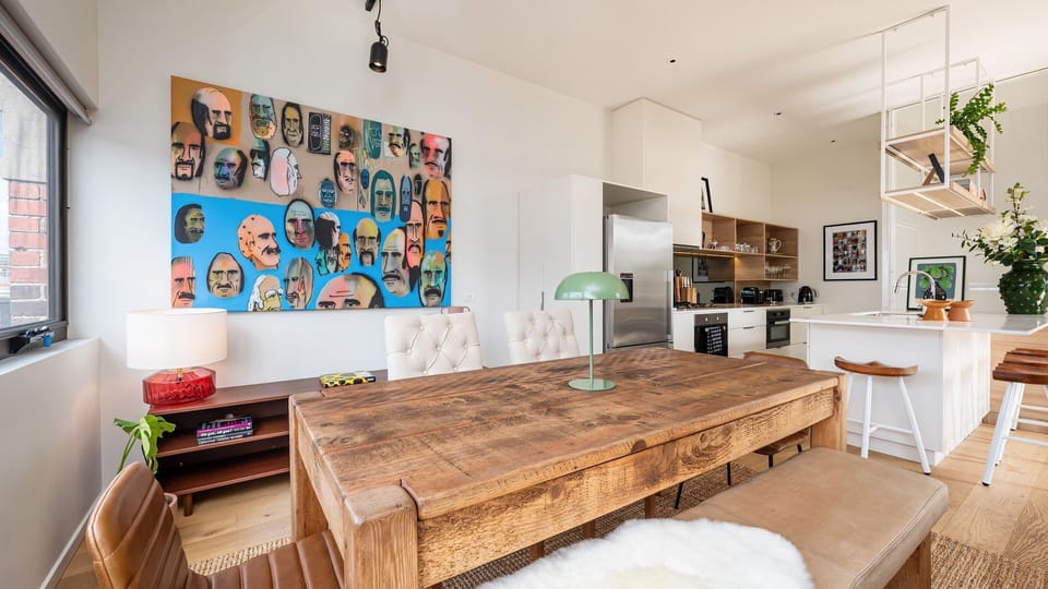 Dining table with seating for six 