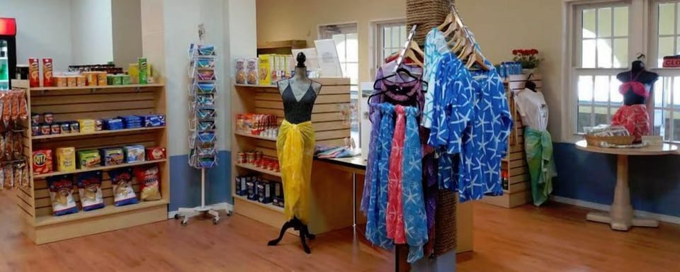 Browse island-inspired clothing and souvenirs at the on-site boutique shop.