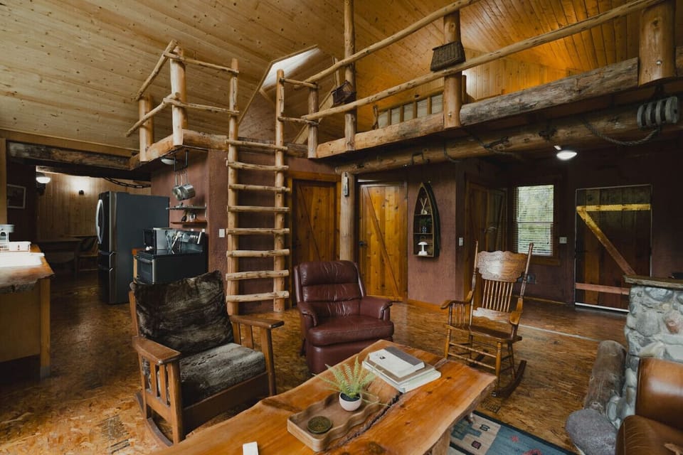 View of the Main living area and upstairs loft!