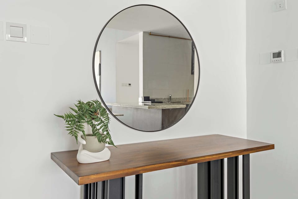 Mirror and table
