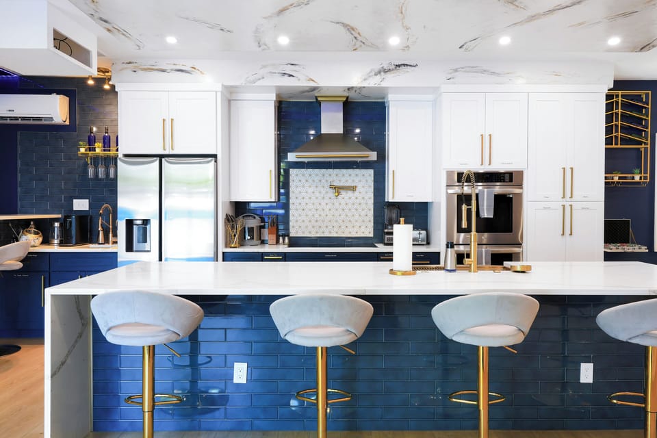 High end stainless steel appliances throughout.