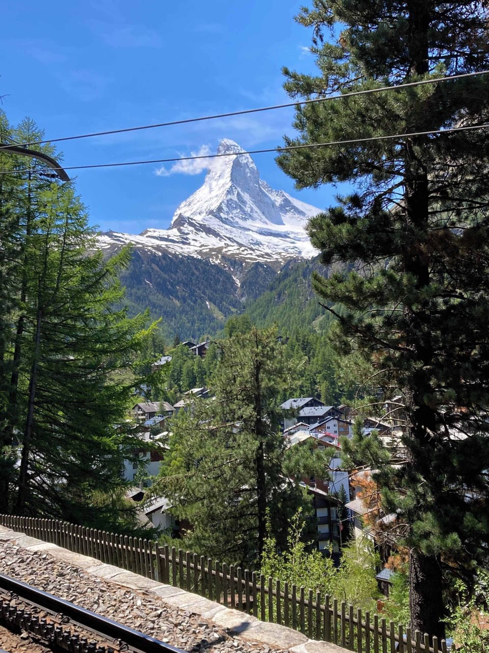 View on Matterhorn from the terrace in front of the studio.