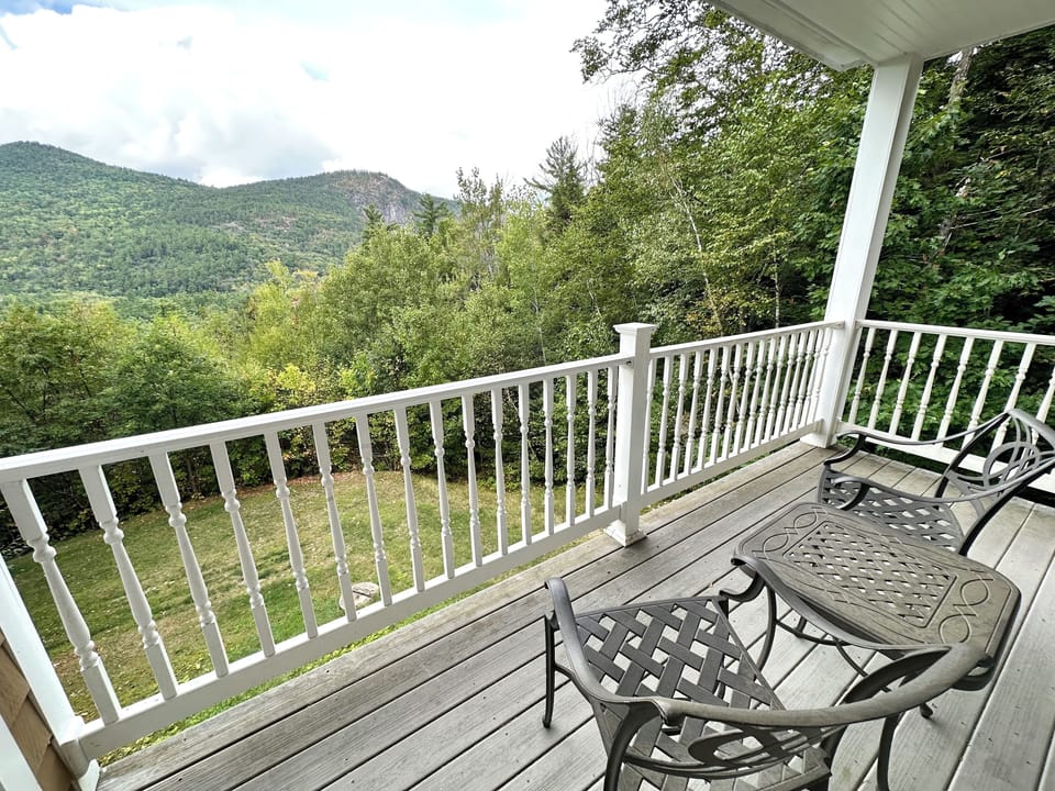 Porch with mountains views from 1st floor bedroom