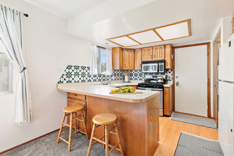 Our fully equipped kitchen is a great place to make a meal or share a snack.