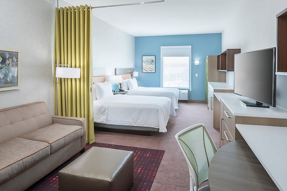 Stretch out with flexible sleeping options for friends or family.
