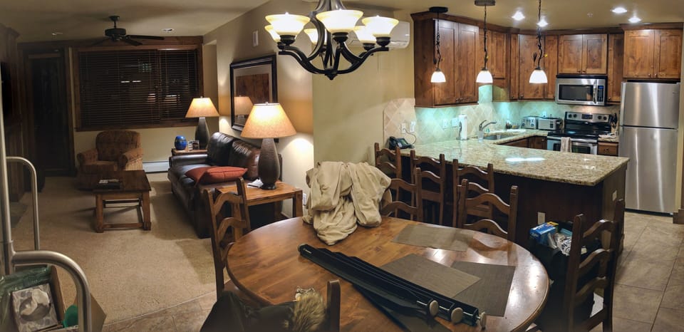 This is the configuration of the main living area and kitchen in the 2BR unit.