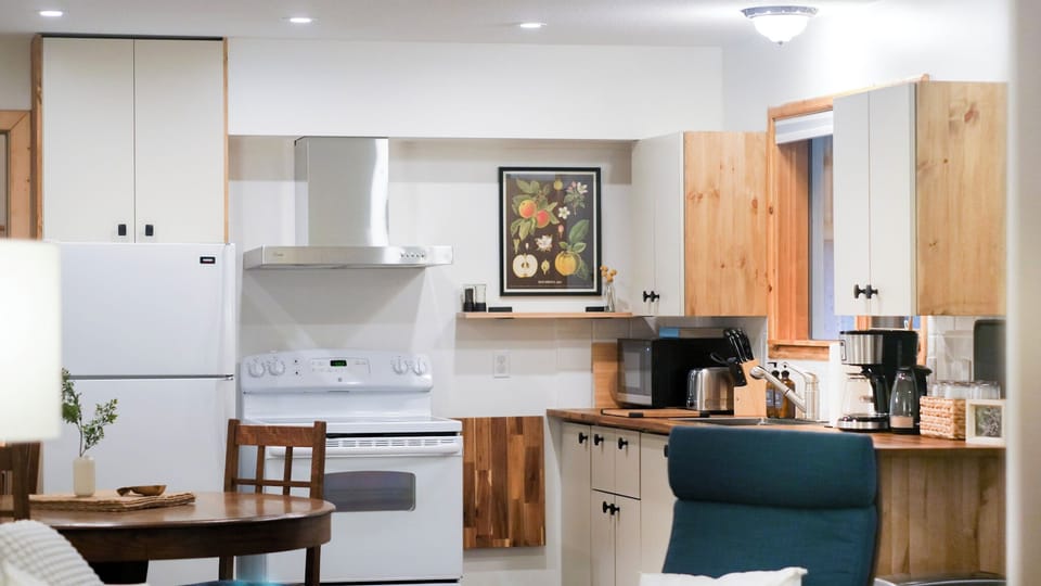 Open concept for easy visiting during meal prep